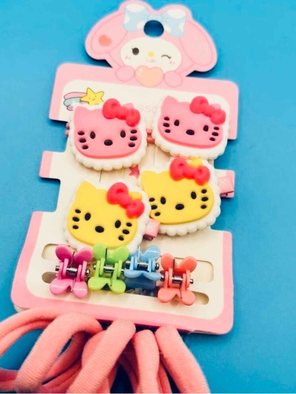 Hello Kitty Pink and Yellow Hair Clip 14 piece‎ Set